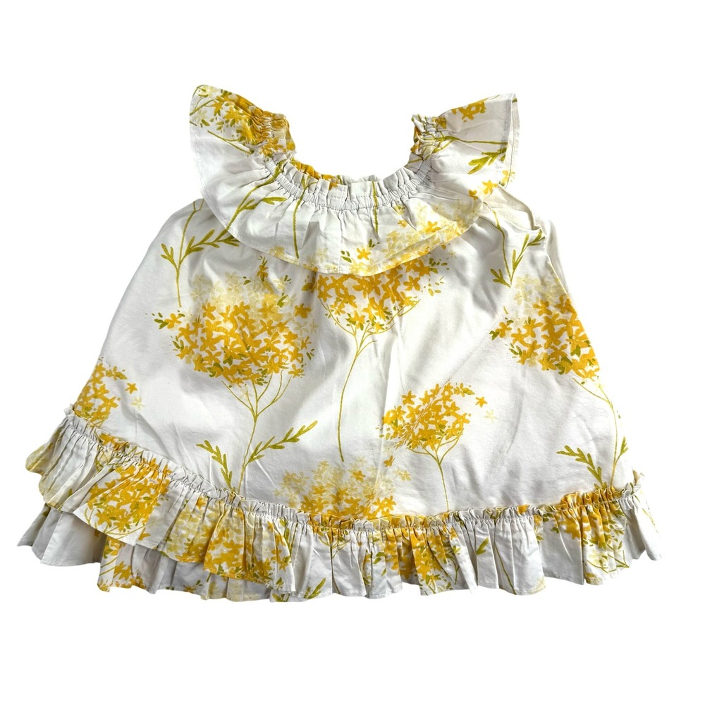 BabyGap Yellow White Floral Ruffle Layered Sleeveless Summer Dress 0-3 Months